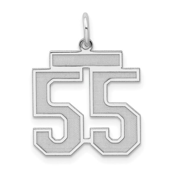 Sterling Silver Jersey Collection Medium Number 55 Pendant